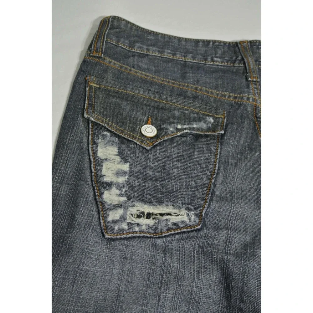 VIGOSS Size15/16 Blue Jeans Stretch LONG Bermuda Shorts 36